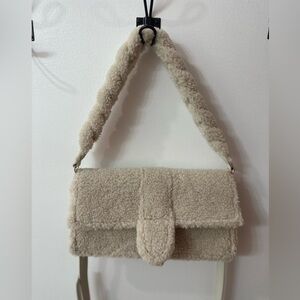 Moda Luxe Fergie faux Sherpa Crossbody purse